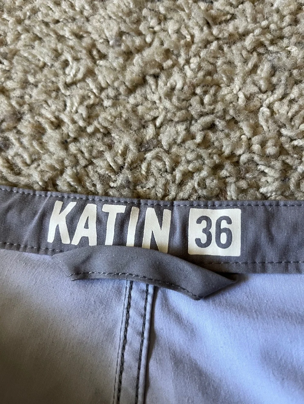 Katin Men’s Gray and White Striped Board Shorts Size 36